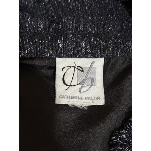 Catherine Bacon Piecework Tweed Jacket Blazer Size L* Sequin Raw Edge Artwear - Picture 12 of 14